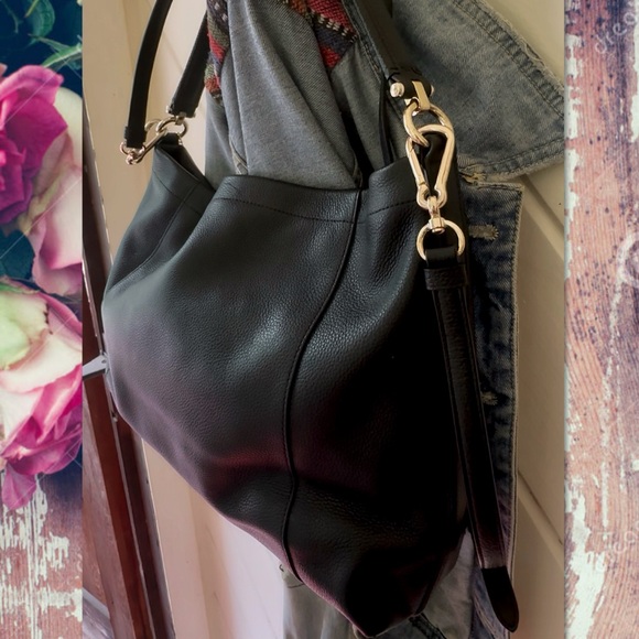 Coach Black Pebbled Leather Hobo Bag - Picture 4 of 15